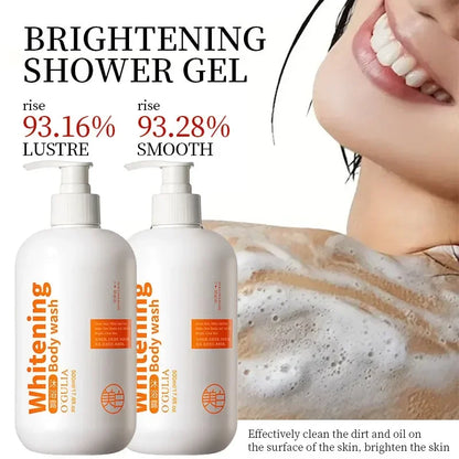 Long Lasting Fragrance Whitening Body Wash 500ml Long-Term Brighten Skin Deep Cleaning Moisturizing Body Care Shower Gel