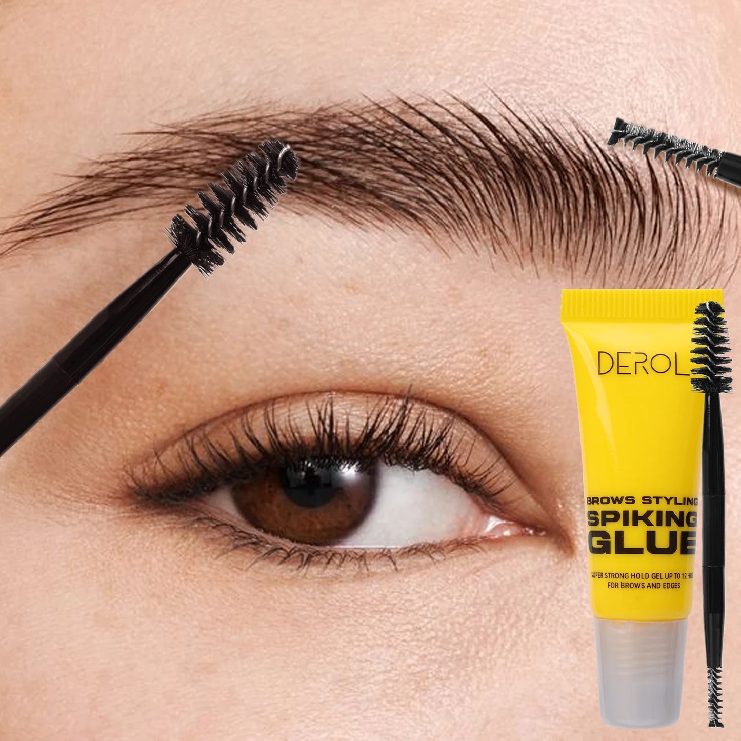 Lasting Styling Eyebrow Gel with Brush White Quick Dry Eyebrows Enhancers Cream Waterproof Brow Setting Gel Molding Wax Makeup