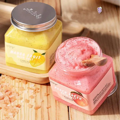 350g Big Bottle Body Skin Scrub Deep Cleansing Face Exfoliating Hydrating Scrub Fruit Scented Mud Exfoliating Gel