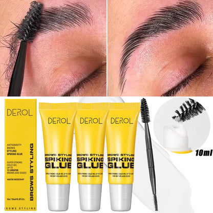 Lasting Styling Eyebrow Gel with Brush White Quick Dry Eyebrows Enhancers Cream Waterproof Brow Setting Gel Molding Wax Makeup