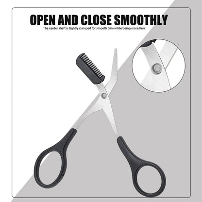 Safe Eyebrow Trimmer Makeup Products Stainless Steel Eyebrow Scissors with Comb Hair Removal Shaver Eyebrow Shaping Makeup Tools