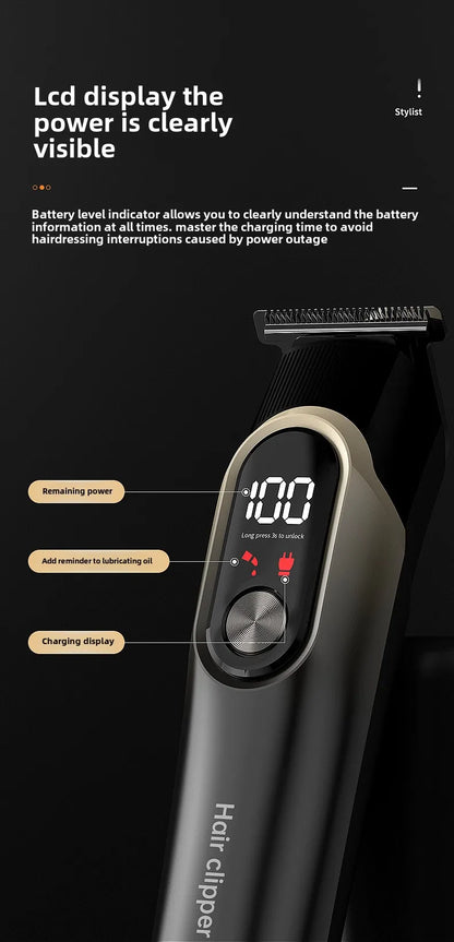 LCD Display Hair Trimmers Set Hair Clippers for Men Professional 5 in 1 Body Grooming Hair Clipper Rechargeable Haircut Machine