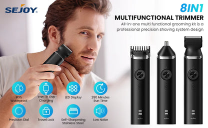 SEJOY 3 In 1 Face Clean Electric Hair Cutting Machine Men Hair Clipper Trimmer Men Cutting Beard Cordless Barber Machine