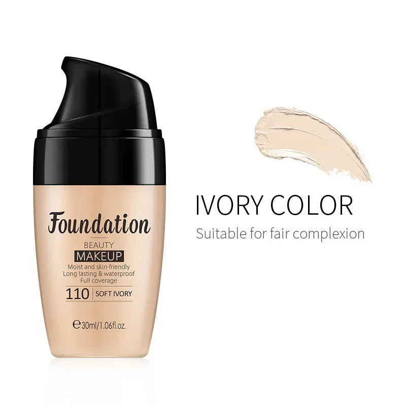 3 Color Natural Concealer Foundation Liquid Full Face Long-lasting Cover Dark Circle Brighten Matte BB Cream Waterproof Makeup