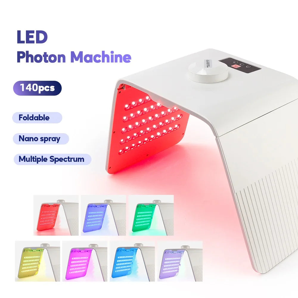 7 Colors LED Mask PDT Nano Water Sprayer Skin Rejuvenation Photon Therapy Lamp Red Blue Light Home SPA Skin Care Tools