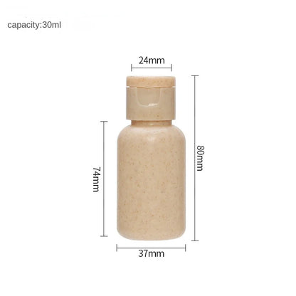 ECO Friendly Empty Recyclable Biodegradable Wheat Straw Fiber Plastic Cosmetic Lotion Shampoo Bottle for Travel Essentials