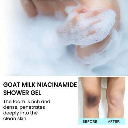 500ml Clean Body Wash Goat Milk Niacinamide Shower Gel Body Exfoliator Skin Lightening Moisturizing Melanin Control