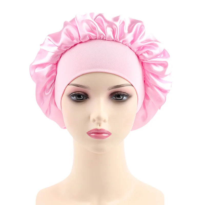 Women Bonnet Satin Sleeping Hat Hair Night Sleep Cap Head Cover Bonnets Shower Caps For Bath And Sauna Bathing Bonnet De Nuit