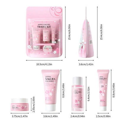 Sakura Skin Care Sets & Kits With Cleanser,Serum,Eye Cream,essence Cream Beauty Products For Women Gift Sets Routine Travel Kit