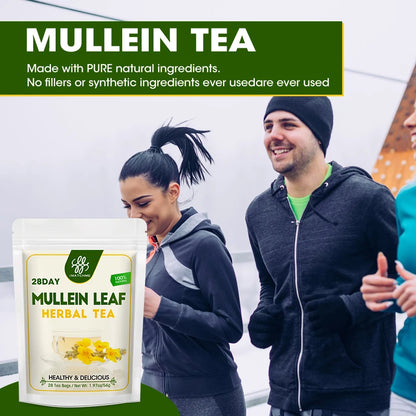 Mullein Leaf Tea, Mullein Tea Bags for Lung Cleanse, Respiratory Support and Mucous Membranes, Herbal Tea Caffeine Free, Non-GMO