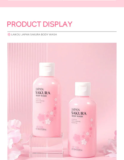 LAIKOU 100ml Japan Sakura Shower Gel Moisturizing Whitening Cleaning Elegant Fragrance Oil Control Bodycare Shower Gel Skin Care