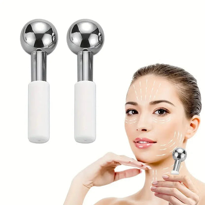 1pc Facial Ice Globes Beauty Energy Crystal Ball Stainless Steel Facial Roller Skin Care Beauty Spa Cooling Globe Massage Balls