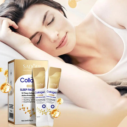 Sleep Facial Mask 20 Bags Of Collagen Facial Mask Improve Skin Hydration Status Clear Skin And Control Oil Mask