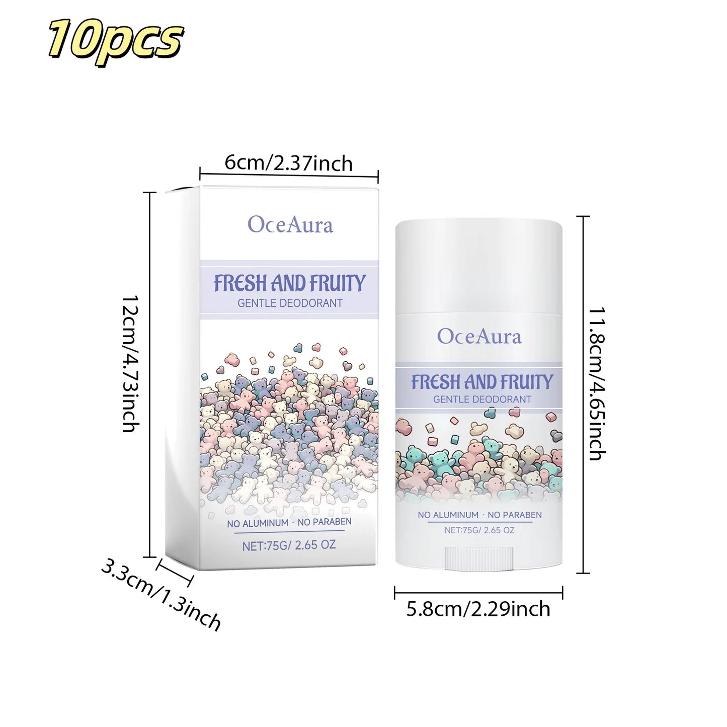 OceAura 75g Gentle Deodorant Summer Armpit Sweating Odor Clean and Refreshing Sweat Stopping Fragrance Retention Body Care Stick