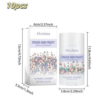 OceAura 75g Gentle Deodorant Summer Armpit Sweating Odor Clean and Refreshing Sweat Stopping Fragrance Retention Body Care Stick