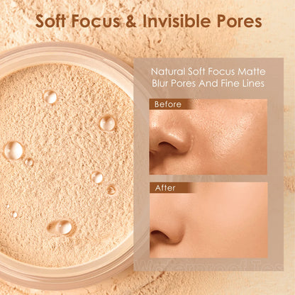 Focallure Invisible Finish Loose Setting Powder Translucent Natural Soft Face Makeup Powder Oil Control Face Loose Powder