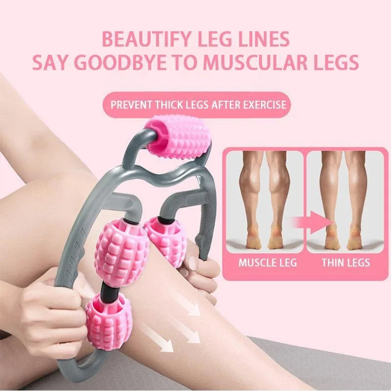 5 Wheel Leg Muscle Massage Roller Yoga Fitness Relaxation Massager Leg Body Slimming Tools for Home Use Gift for Women