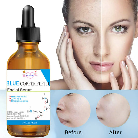 Blue Copper Peptide Stock Solution Facial Serum Lifting firming Anti-wrinkle Hydrate Sheep Placenta Caviar Face Serum Skincare