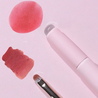 Upgrade Silicone Lip Brush With Cover 3pcs Angled Concealer Brushes Lip Balm Lip Gloss Round Head Lipstick Brush Make Up Brushes