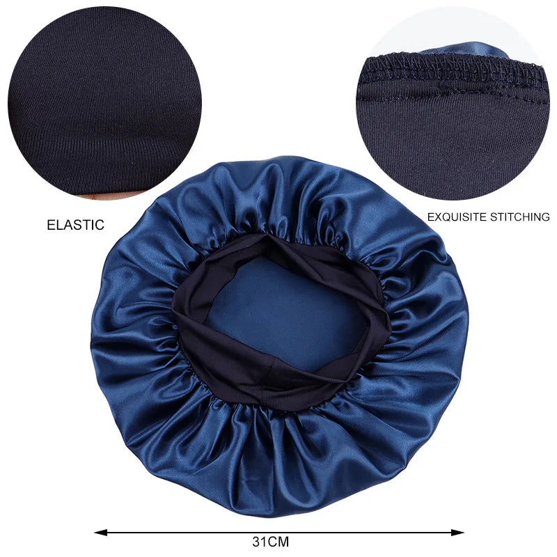 Women Bonnet Satin Sleeping Hat Hair Night Sleep Cap Head Cover Bonnets Shower Caps For Bath And Sauna Bathing Bonnet De Nuit