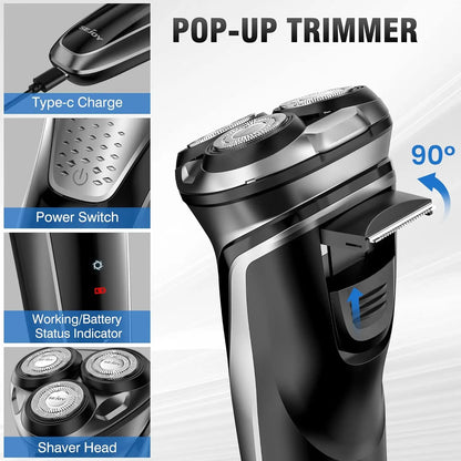 SEJOY Shavers for Men Electric Razor Pubic Hair Razors for Men Electric Shaver Razor Men Electric Waterproof IPX7