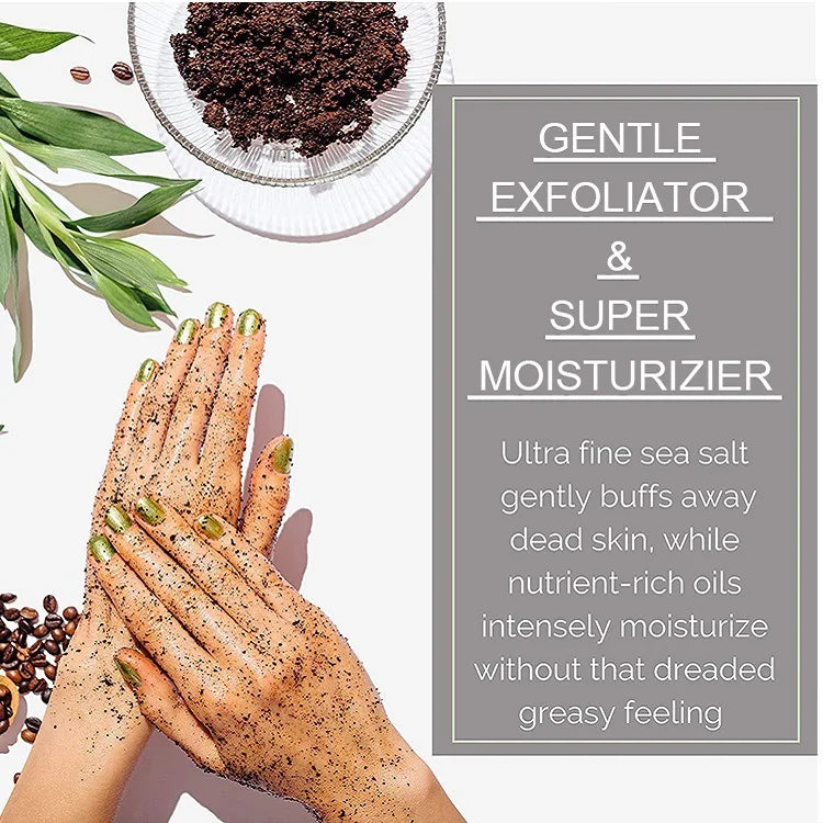 Coffee Body Exfoliator Scrub for Dry Skin Soothing Revitalizing Scrubs Body Treatments Softer Brighter Skin