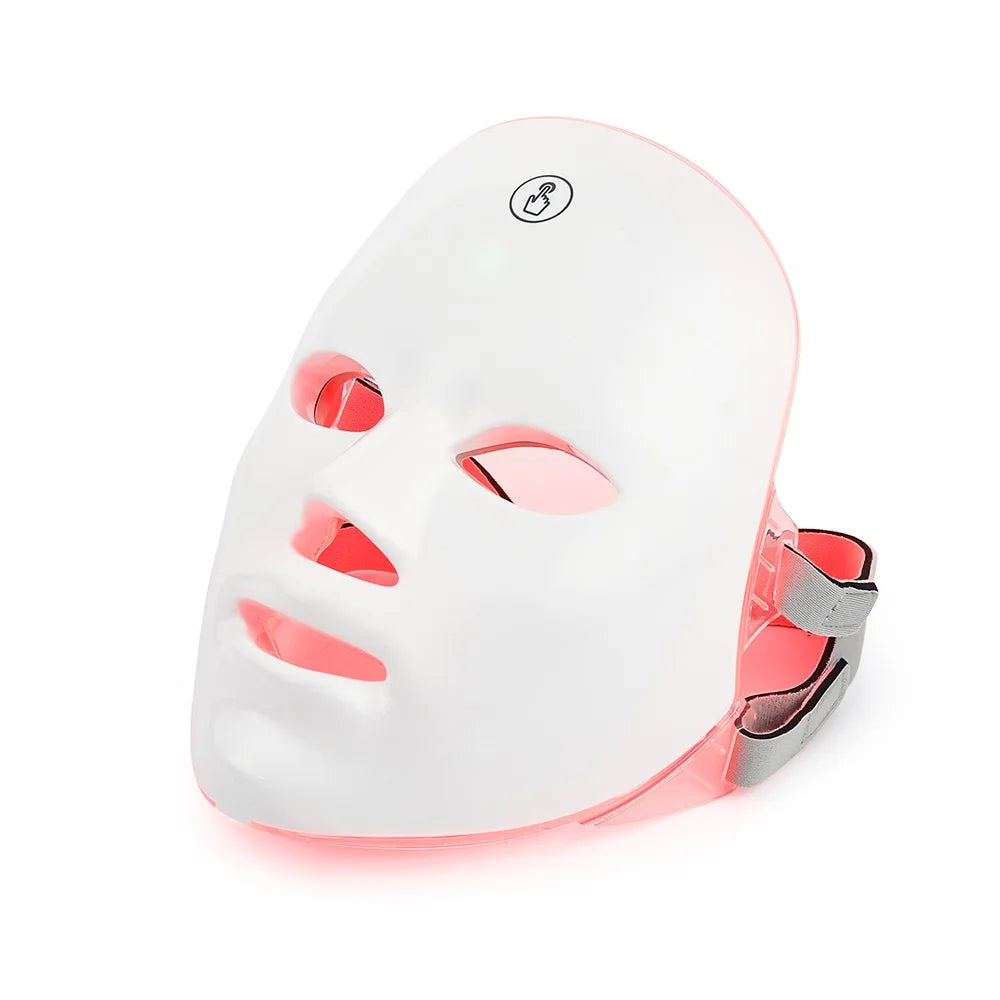 Rechargeable Facial LED Mask 7 Colors LED Photon Therapy Skin Rejuvenation Anti Acne Wrinkle Removal Beauty Mask Skin Brightenin