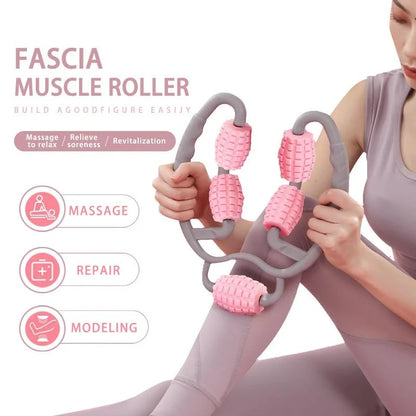 5 Wheel Leg Muscle Massage Roller Yoga Fitness Relaxation Massager Leg Body Slimming Tools for Home Use Gift for Women