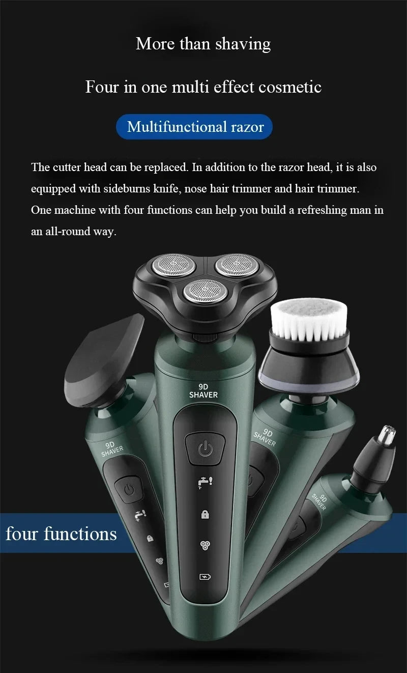 Xiaomi 4in1 Men Electric Shavers Rechargeable Battery Rotary Shavers Shaving Waterproof Wet Dry Use Electric Trimmer Razor