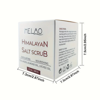 MELAO Himalayan Salt Body Scrub with Collagen and Stem Cells - Natural Exfoliating Salt & Body and Face Souffle Helps with Moist