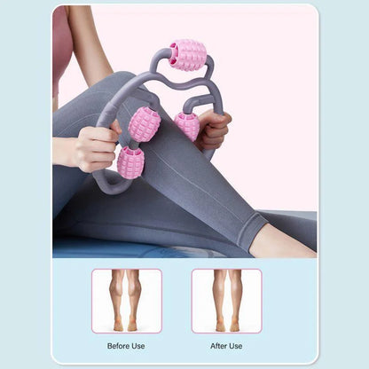 5 Wheel Leg Muscle Massage Roller Yoga Fitness Relaxation Massager Leg Body Slimming Tools for Home Use Gift for Women