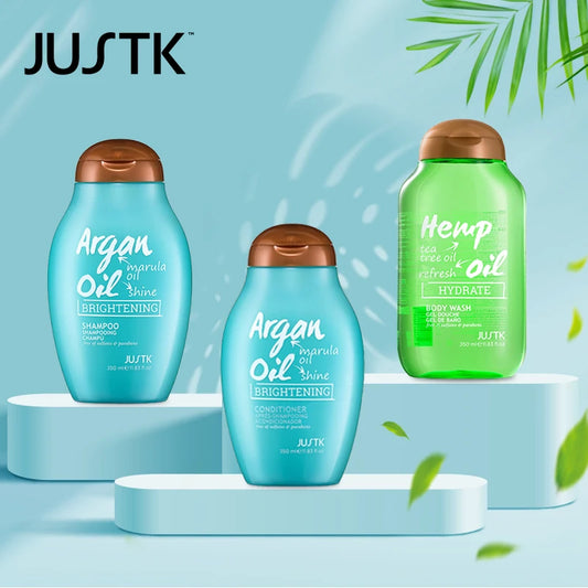 3 Pack Justk Shampoo and Conditioner and Body Wash Set, Argan Oil Shampoo & Conditioner Set, Tea Tree Body Wash, Hair Care Set