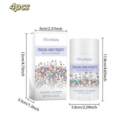 OceAura 75g Gentle Deodorant Summer Armpit Sweating Odor Clean and Refreshing Sweat Stopping Fragrance Retention Body Care Stick