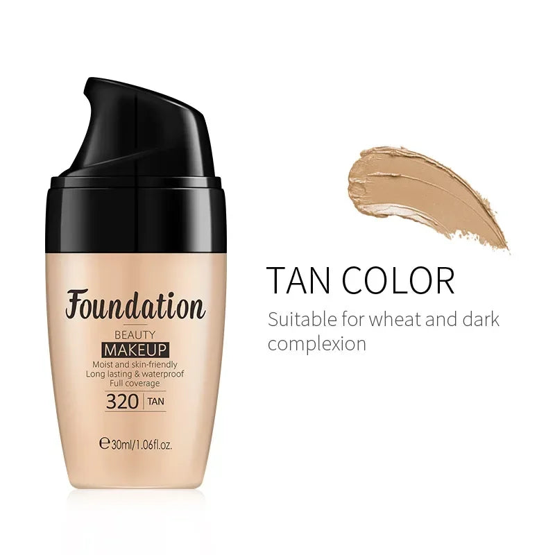 3 Color Natural Concealer Foundation Liquid Full Face Long-lasting Cover Dark Circle Brighten Matte BB Cream Waterproof Makeup