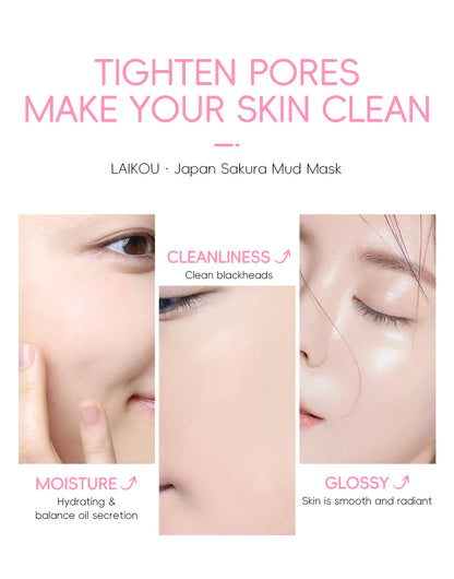 Sakura Mask For Face Cleaning Maseczka Black Head Remover Mascara Facial Skin Care Masque Oil Control Shrink Pores SkinCare Mask