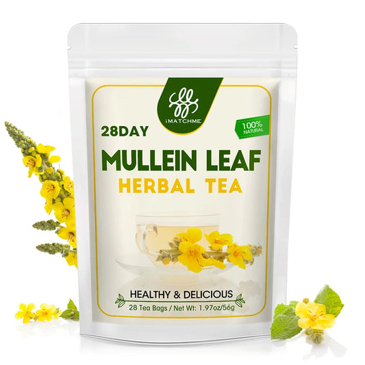 Mullein Leaf Tea, Mullein Tea Bags for Lung Cleanse, Respiratory Support and Mucous Membranes, Herbal Tea Caffeine Free, Non-GMO