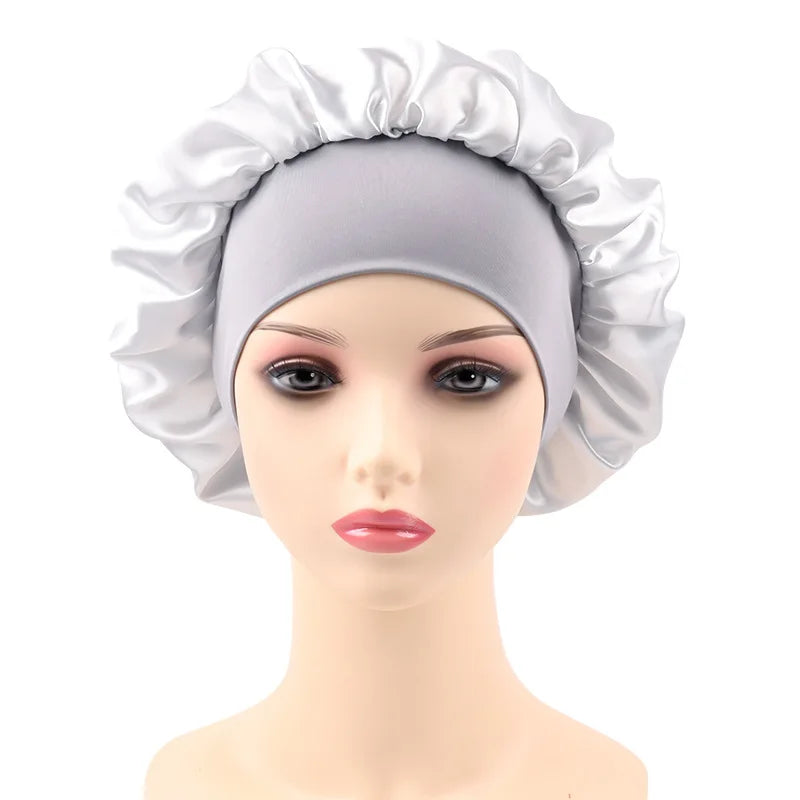 Women Bonnet Satin Sleeping Hat Hair Night Sleep Cap Head Cover Bonnets Shower Caps For Bath And Sauna Bathing Bonnet De Nuit