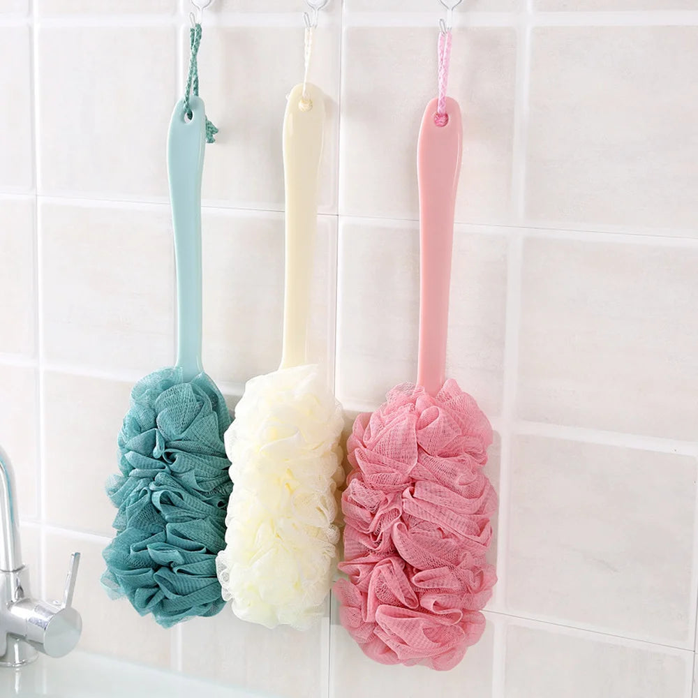 Long Handle Back Brush Body Scrubbers Shower Hanging Body Brush Sponges Soft Mesh Bath Shower Brushes Bath Accessories for Adult