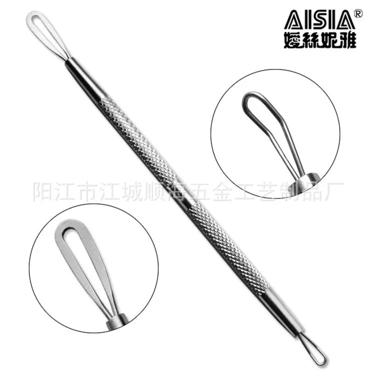 Silver Blackhead Needles Comedone Acne Pimple Blemish Remover Tool Spoon For Face Skin Care Facial Pore Cleaner Tool