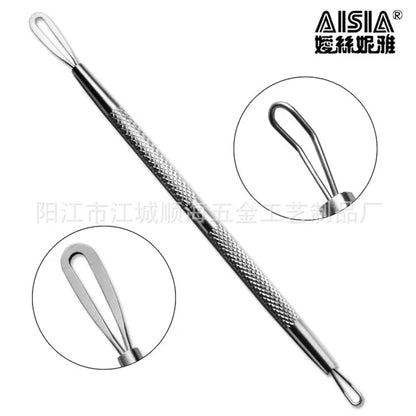 Silver Blackhead Needles Comedone Acne Pimple Blemish Remover Tool Spoon For Face Skin Care Facial Pore Cleaner Tool