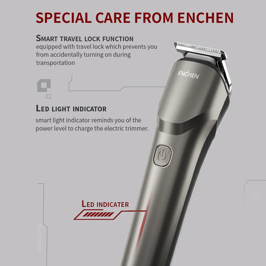 ENCHEN Hair Trimmer Professional Hair Clipper Hair Cutting Machine Multi-functional Portable Body Trimmer Shaver Men - Beardo 2