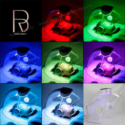 7 Color PDT LED Facial Mask Light Photodynamic Cold Nano Water Sprayer Skin Care Rejuvenation Photon Therapy Lamp Red Blue Light