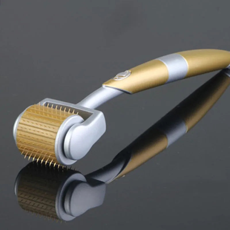 Gold Roller Facial Massager 192 Titanium Micro Needle Skin Exfoliator Beauty Acupuncture Instrument Professional Beauty Care