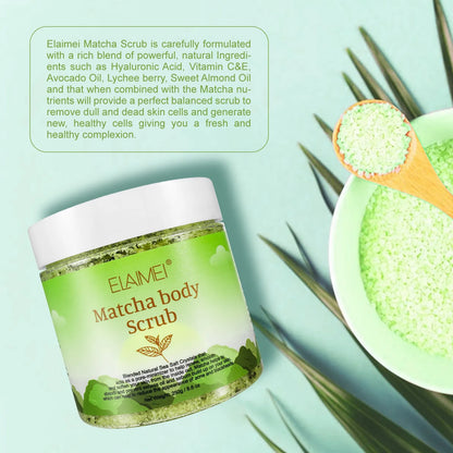 Matcha& Himalayan Salt & Turmeric Body Scrub, Whitening, Anti Oxidation, Reduces Acne, Pimples, Brighten Skin Tone Brightening