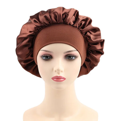 Women Bonnet Satin Sleeping Hat Hair Night Sleep Cap Head Cover Bonnets Shower Caps For Bath And Sauna Bathing Bonnet De Nuit