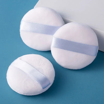 3pcs Loose Powder Puff Round Shape Portable Facial Foundation Puff Soft Sponge Beauty Tool Professional Makeup Cosmetic