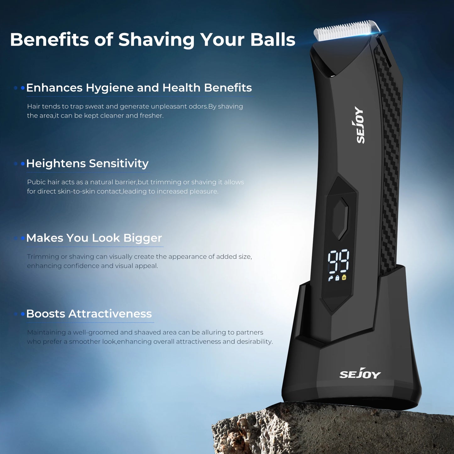 Sejoy Professional Hair Clippers for Men Electric Men Pubic Hair Trimmer Groin Body Hair Ball Shaver Clipper