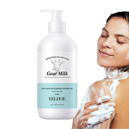 500ml Clean Body Wash Goat Milk Niacinamide Shower Gel Body Exfoliator Skin Lightening Moisturizing Melanin Control