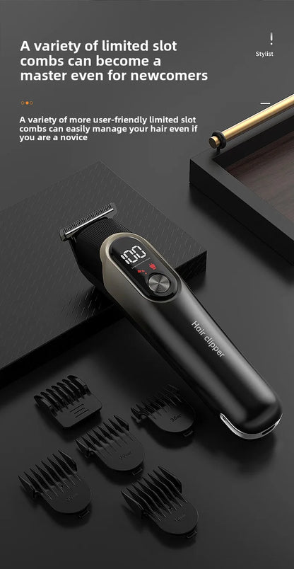 LCD Display Hair Trimmers Set Hair Clippers for Men Professional 5 in 1 Body Grooming Hair Clipper Rechargeable Haircut Machine