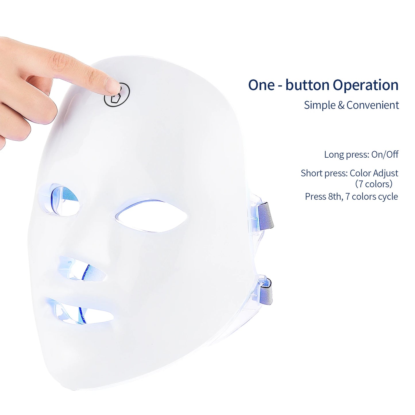 Rechargeable Facial LED Mask 7 Colors LED Photon Therapy Skin Rejuvenation Anti Acne Wrinkle Removal Beauty Mask Skin Brightenin